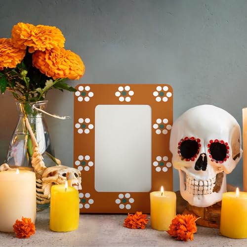 Dia De Los Muertos Photo Frames Set of 6 Mexican Flowers Pattern