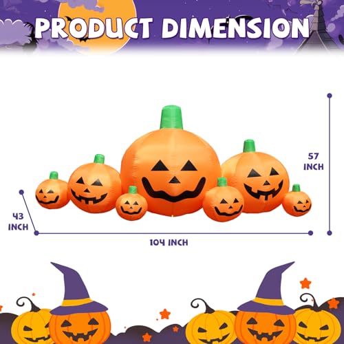 Halloween Inflatable Pumpkins with LED Lights - 8.7 Ft Yard Decoration for Garden & Lawn