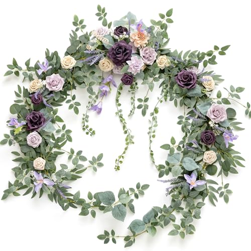 Purple Artificial Flower Garland 9 FT Wedding Arch Decor - Lavender Variation