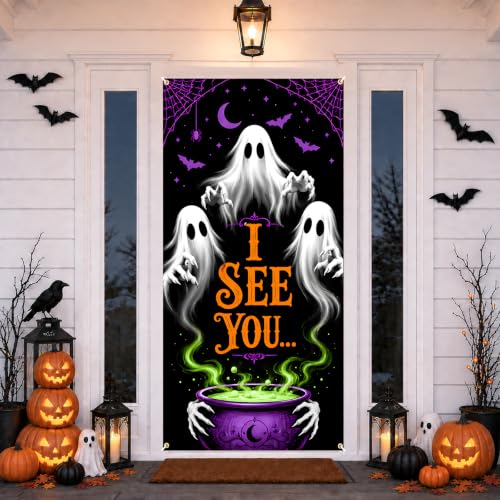 Halloween Door Cover Banner Dancing Skeleton Party Decor - Ghost Variation