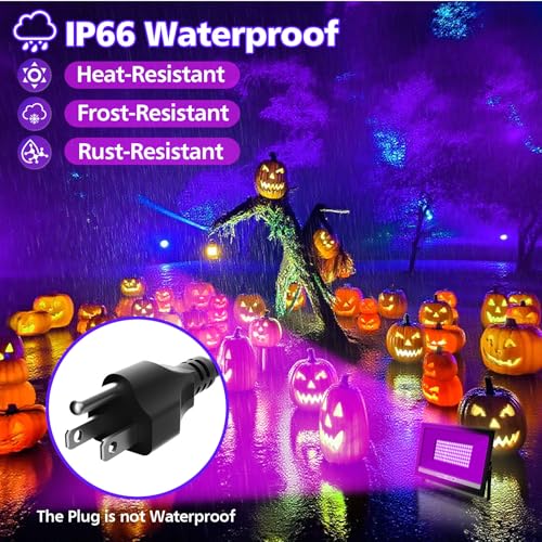 100W LED Black Light Flood Light - Blacklight Party, Outdoor & Indoor Waterproof