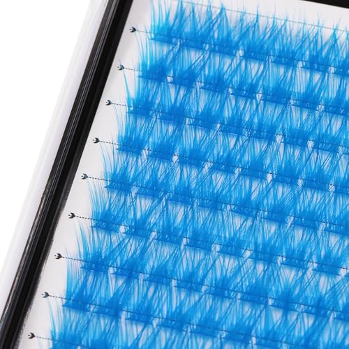 Vayator Colorful Wide Stem False Eyelashes Cluster 7 Colors, 10-18mm - Light Blue 12-18mm Mix