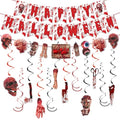 Halloween Banner Decorations 4-Pack Horror Party Set for Indoor Outdoor Use