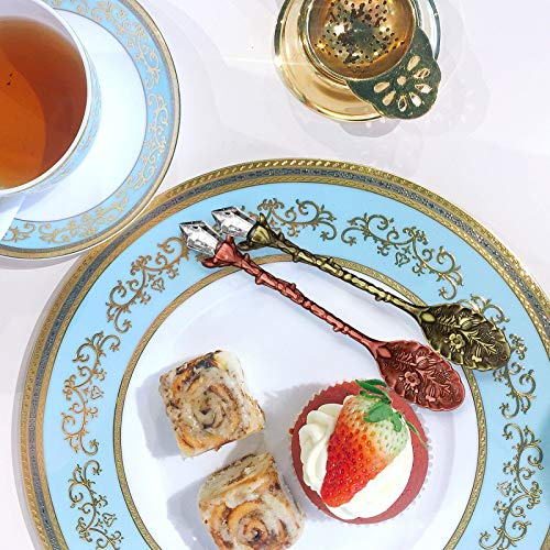 16 Pack Vintage Crystal Teaspoons - Retro Coffee Spoons for Tea Party Favors