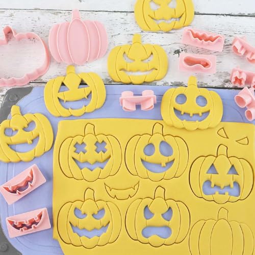 Mini Pumpkin Cookie Cutters - Halloween Raised Design Cookie Stamps - Pumpkin Variation