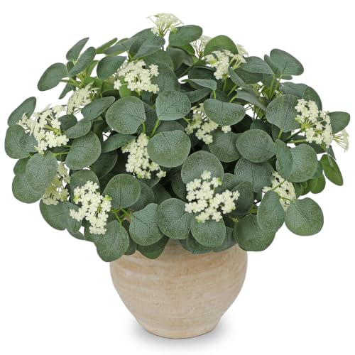 Artificial Eucalyptus Stem - Faux Greenery Bush for Floral Arrangements & Decor - Green