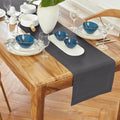 Charcoal Linen Table Runner 14x90 Inches - Medium Weight, Handcrafted