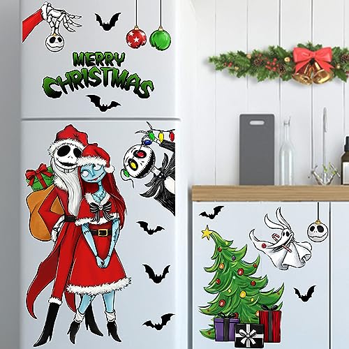 Mfault 121 PCS Merry Christmas Nightmar.e Window Clings - Holiday Decorations