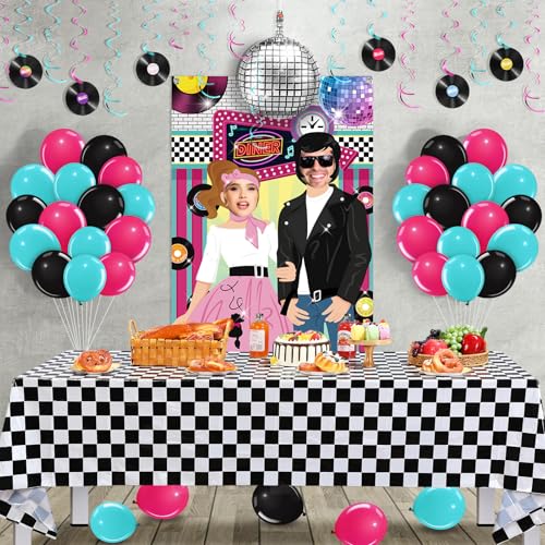 Halloween Car Trunk Decorations with 1950s Diner Backdrop and Balloons