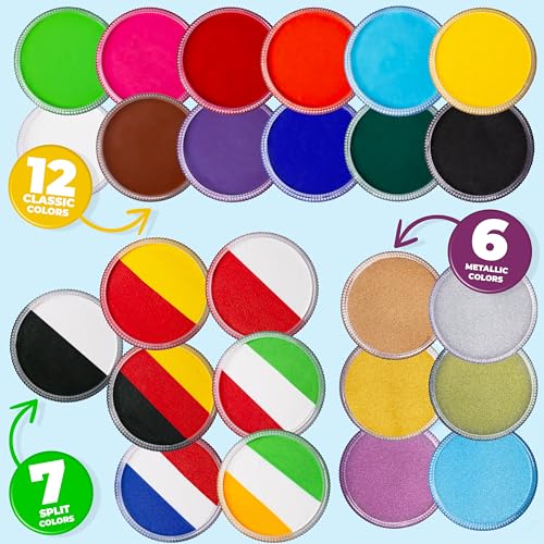Split Red & White Face & Body Paint – Water-Based Professional Makeup 30g