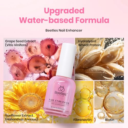 Beetles Nail Strengthener Growth Pink Nail Polish - Variation A-Pink-2