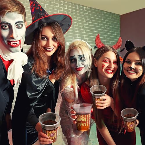 Halloween Horror Circus Party Cups 16 oz Disposable Plastic Cups Set of 60