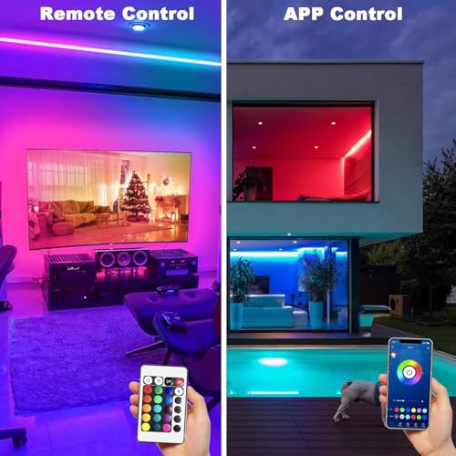 Dalattin 400ft RGB LED Strip Lights with App & Remote Control - Smart 24V RGB Light Strips for Room & Holiday Decor