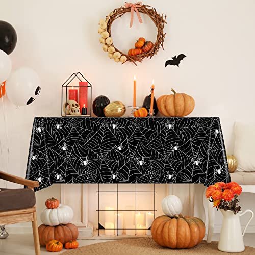 Halloween Tablecloth Pack of 3 Rectangular Spooky Party Decor - Black