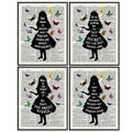 Kids Dictionary Wall Art Set - Alice in Wonderland 11x14 Unframed Prints - Girl Room Decor