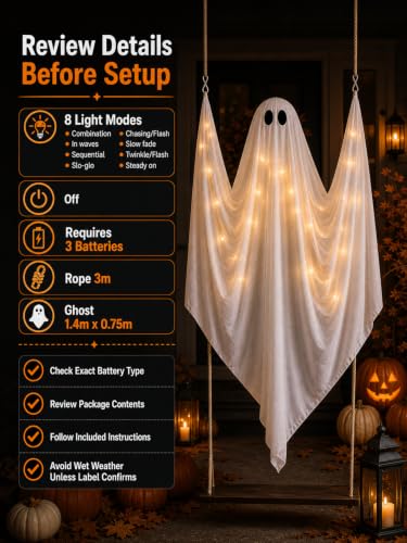 HOMELEX Halloween Hanging Ghost Decoration - Seasonal Spooky Home Decor - Write