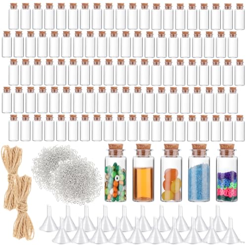 Mini Plastic Bottles with Corks and Funnels Set - 100 Packs, 15ml Variation of THIS listing