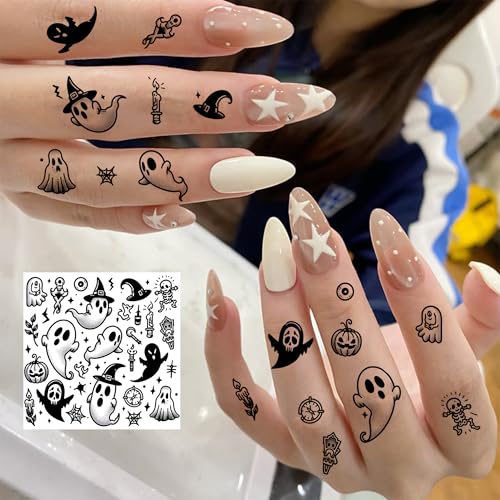 Finger Halloween Temporary Tattoos Set - 19 Sheets 300+ Designs for Kids & Adults