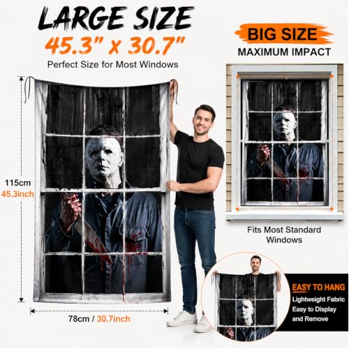 Halloween Horror Curtain Decoration - Black Window & Door Cover for Haunted House