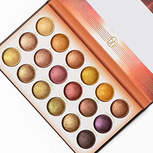 Baked Eyeshadow Palette with 18 Warm Tones for Eye Makeup