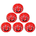 Cherry Flowers Red Paper Lanterns - 6 Pack 12-Inch Chinese Japanese Hanging Decor
