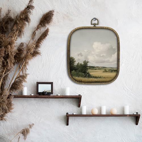 Rustic Landscape Wall Art Canvas Print - Farmhouse Nature Decor 6.5x5.7 Inches