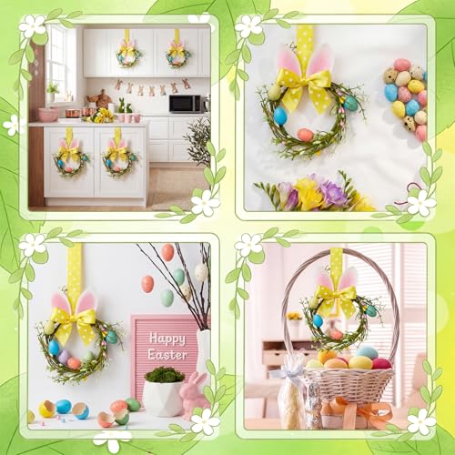 Mini Halloween Egg Wreaths Set of 4 - 3.5 Inch Front Door Decor