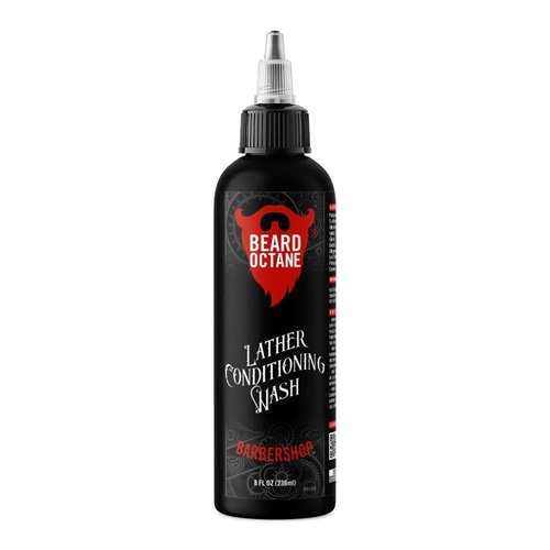 Beard Octane Beard Wash for Men – Barbershop (Barbershop Cologne) – Gentle Daily Beard Shampoo with Shea Butter – Cleans Without Drying – 8oz