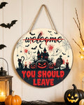 Halloween Wooden Door Sign - Haunted House Haunted House Decor