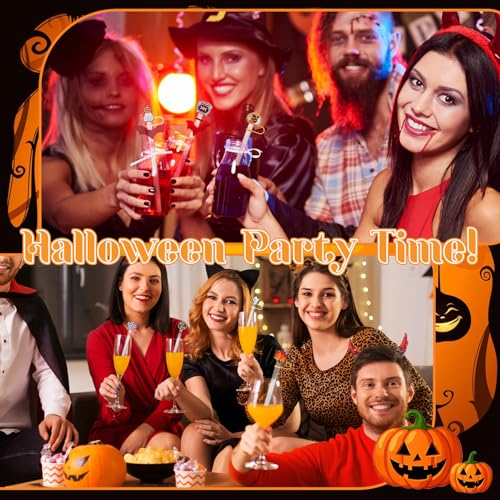10mm Halloween Straw Cover Caps - 50 Pack for Stanley Cups