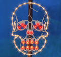 Lighted Skull Halloween Window Silhouette Decoration - 13.3 Inch, 1-Pack