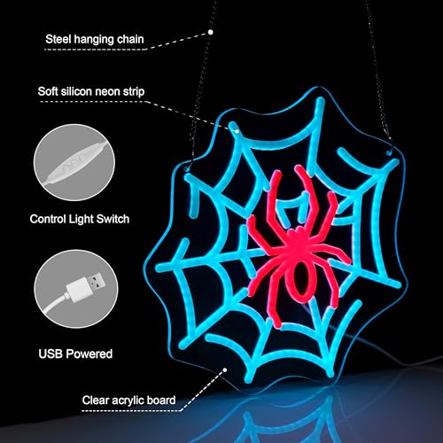 14x14 Inch Spider Neon Sign Art Wall Light for Bar Club Bedroom Hotel Party - Variation of THIS listing