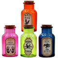 Halloween Potion Glass Bottle Set - Reusable Apothecary Decor with Labels & Stickers