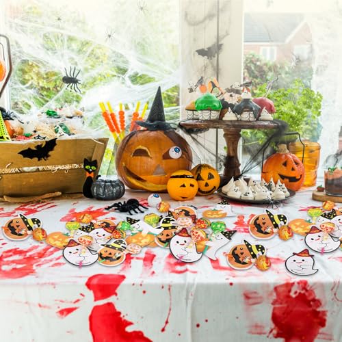 Halloween Lollipop Paper Cards Set - Ghost & Pumpkin Candy Holders for Party Decorations