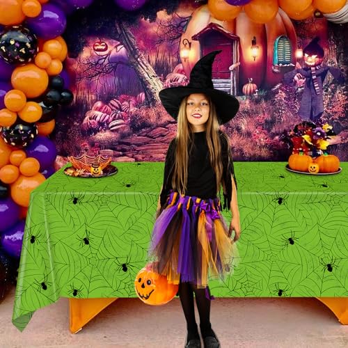 Green Halloween Tablecloths - 3 Pack Rectangular Waterproof Party Decor