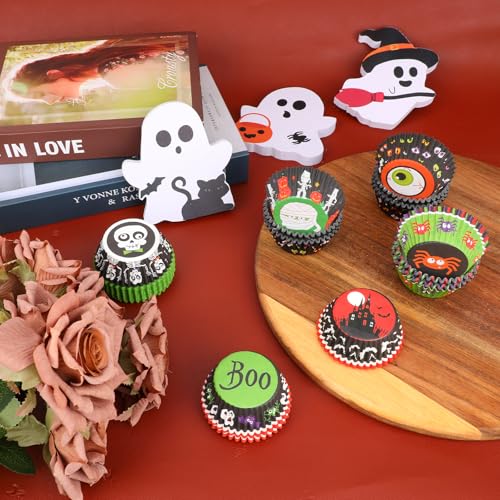 Halloween Cupcake Liners Set - 300 Pieces with 6 Styles for Baking & Party Decor