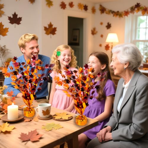 Fall Maple Leaves Table Centerpiece Autumn Party Decoration Set