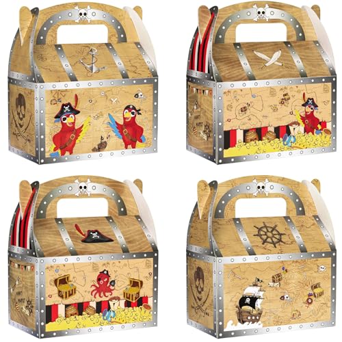 Pirate Party Table Cover & Candy Box Set - 2 Tablecloths & 12 Gift Boxes