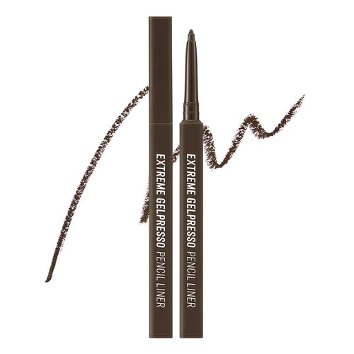 CLIO Extreme Gelpresso Pencil Eyeliner - Waterproof Gel Formula for High Pigment Color | Smudge Resistant (001 Black Brown)