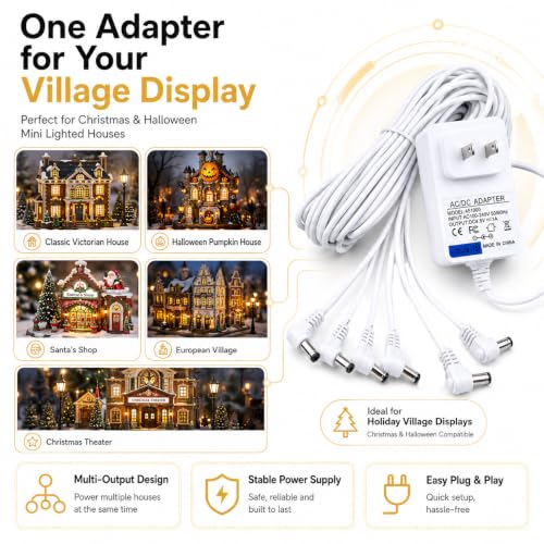 AC/DC 4.5V Power Adapter for Lemax Halloween Christmas Village Decorations