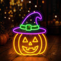 Halloween Neon Sign - Pumpkin LED Witch Hat Jack-o'-Lantern Light Decor - Variation of THIS listing