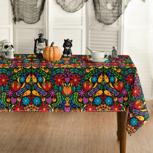 Black Rectangular Tablecloth 60x84 Inches - Cinco Party Decor, Durable Polyester