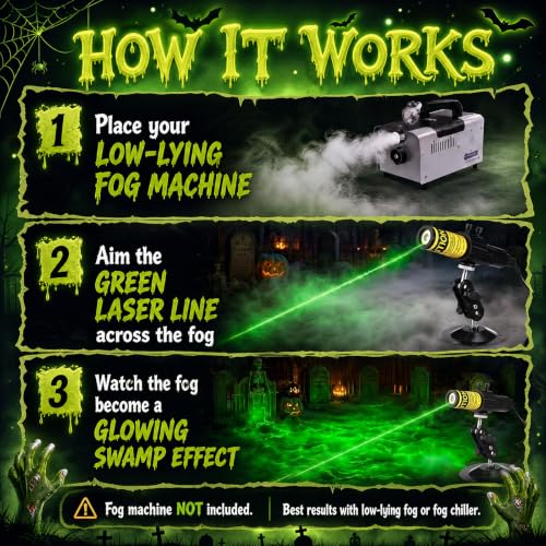 Aurelema Green Laser Halloween Module Generator with Timer - 1 Pack, Green