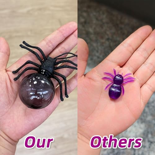 Large Purple Spider Halloween String Lights with Timer - Battery Powered Waterproof Decor