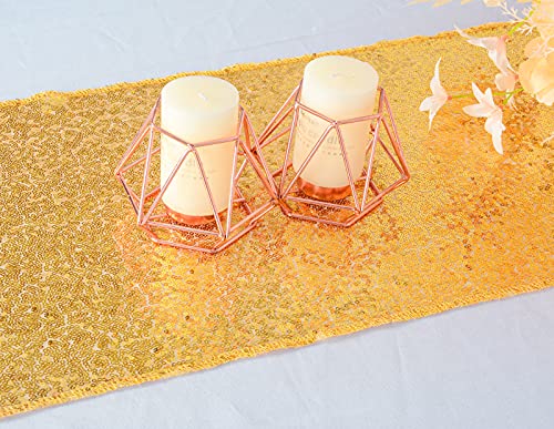 Gold Sequin Tassel Table Runner 12x72 Inches Christmas Wedding Party Decor