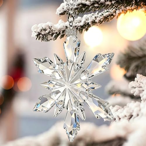 Crystal Snowflake Christmas Ornaments 2026 - Transparent Crystal Set
