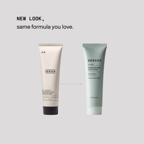 Versed Day Maker Microcrystal Exfoliating Cleanser - Creamy Facial Wash Helps Clear Dead Skin Cells - Microcrystalline, Biodegradable Alternative to Microbeads - Vegan (3 fl oz)
