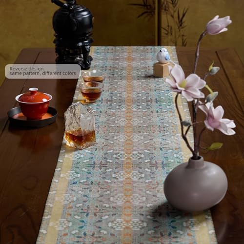 Petal Rain Floral Brocade Table Runner 13x85 Inches Fall Decor - Rectangular