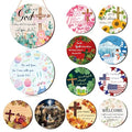 12-Pack Christian Seasonal Wooden Sign Set for Holidays & Home Decor