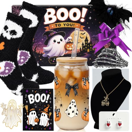 Halloween Boo Basket for Women 15 Pcs Spooky Gift Set - Purple Variation